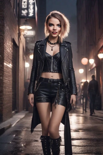 birds of prey-night,harley,femme fatale,leather,harley quinn,leather jacket,rockabella,black leather,leather boots,toni,black widow,bad girl,social,latex clothing,pvc,streampunk,lira,catwoman,fierce,alley cat,Photography,Cinematic