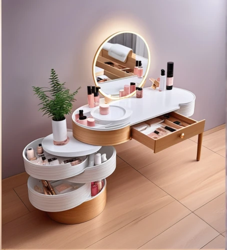 dressing table,beauty room,dish storage,washbasin,dinnerware set,toilet table,kitchenette,luxury bathroom,serveware,changing table,bathroom sink,capsule hotel,spa items,kitchen design,baby room,cosmetics counter,sushi set,beauty salon,kitchenware,tableware,Photography,General,Realistic