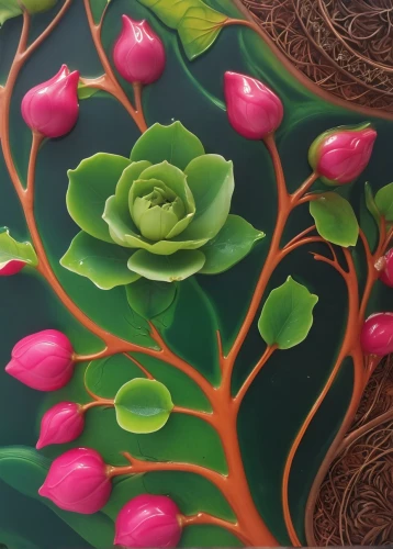 tulip branches,foliage coloring,oil painting on canvas,flourishing tree,tulip tree,flower painting,watermelon painting,lotuses,oil on canvas,lotus plants,oil painting,lotus leaves,colored pencil background,fabric painting,meticulous painting,lotus pond,floral composition,detail shot,lotus blossom,rose branch,Photography,General,Realistic
