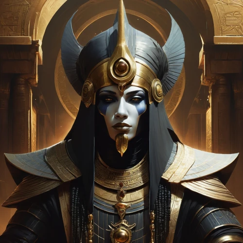 pharaoh,horus,cleopatra,tutankhamun,emperor,tutankhamen,dark elf,ankh,high priest,priestess,maat mons,pharaonic,golden mask,horn of amaltheia,wild emperor,king tut,prejmer,gold mask,ramses ii,lokportrait,Conceptual Art,Fantasy,Fantasy 11