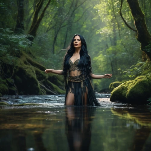 the enchantress,rusalka,celtic queen,stream,streams,maori,faerie,sorceress,warrior woman,the blonde in the river,girl on the river,elven,siren,fantasy picture,wild water,mother nature,river of life project,anahata,submerged,faery,Photography,General,Fantasy