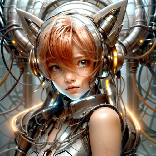 cybernetics,cyborg,biomechanical,sci fiction illustration,transistor,fantasy art,circuitry,fantasy portrait,cyber,humanoid,scifi,electronic music,oracle girl,the enchantress,dryad,electronic,headset,medusa,headphone,sci fi