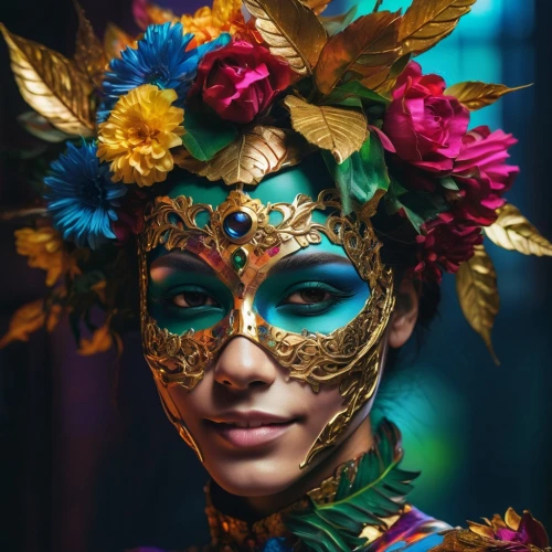 venetian mask,masquerade,the carnival of venice,asian costume,gold mask,golden mask,sinulog dancer,brazil carnival,la catrina,headdress,face paint,masque,fairy peacock,la calavera catrina,the festival of colors,feather headdress,with the mask,beauty mask,day of the dead frame,headpiece,Photography,Artistic Photography,Artistic Photography 08