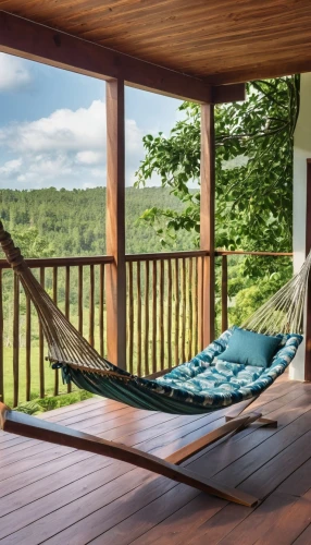 porch swing,wooden decking,hammock,wood deck,tree house hotel,outdoor furniture,hammocks,decking,chaise longue,hanging chair,chaise lounge,eco hotel,patio furniture,outdoor sofa,cottagecore,canopy bed,deckchair,rocking chair,treehouse,airbnb,Photography,General,Realistic