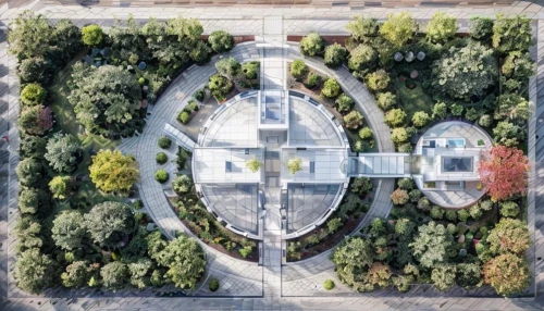 garden elevation,the center of symmetry,palo alto,symmetrical,urban design,garden of plants,aerial landscape,lafayette park,bird's-eye view,residential,garden buildings,vienna's central cemetery,garden design sydney,view from above,from above,paved square,drone image,aerial view umbrella,suburban,roof garden,Landscape,Landscape design,Landscape Plan,Realistic
