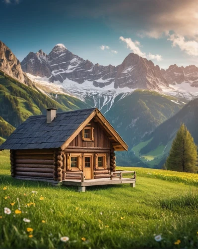 mountain hut,home landscape,house in mountains,alpine hut,small cabin,little house,miniature house,house in the mountains,log cabin,the cabin in the mountains,small house,log home,wooden hut,landscape background,lonely house,mountain huts,eastern switzerland,the alps,swiss alps,southeast switzerland,Photography,General,Commercial