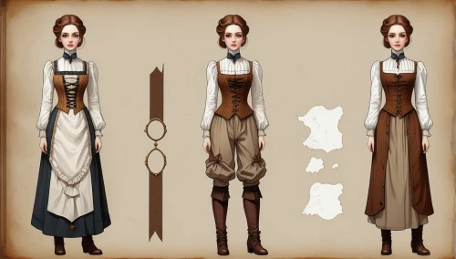 victorian fashion,women's clothing,victorian lady,nurse uniform,victorian style,staves,female doll,scythe,costume design,quarterstaff,women clothes,wooden doll,overskirt,folk costume,aesulapian staff,lilian gish - female,dressmaker,female nurse,bow and arrows,sterntaler,Unique,Design,Character Design