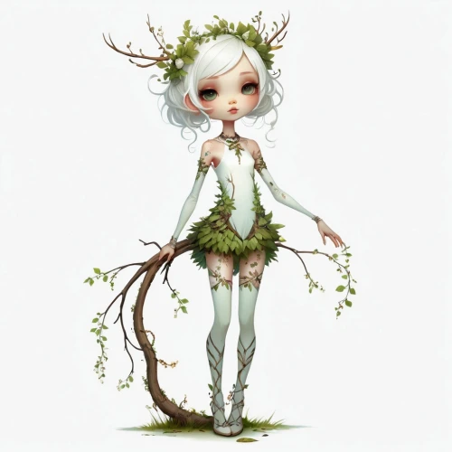 dryad,faerie,faery,garden fairy,little girl fairy,child fairy,girl with tree,gypsywort,birch tree background,flower fairy,faun,fae,birch tree illustration,elven flower,fairy,tilia,rosa 'the fairy,rosa ' the fairy,linden blossom,forest clover,Illustration,Abstract Fantasy,Abstract Fantasy 11