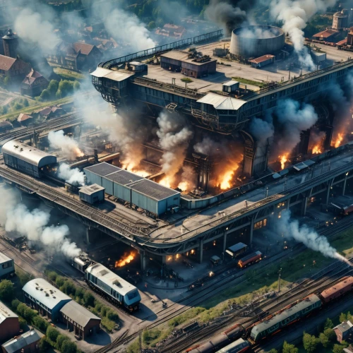 factories,valley mills,sweden fire,heavy water factory,industrial smoke,fire fighting technology,district 9,newspaper fire,abandoned factory,steel mill,fire disaster,industrial security,chemical plant,industrial plant,fire fighting,fire damage,fire-fighting,combined heat and power plant,burning of waste,duisburg,Photography,General,Realistic