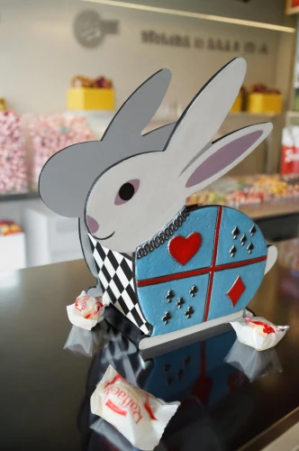 deco bunny,retro diner,checker marathon,easter décor,chocolatier,butter dish,easter decoration,hare trail,easter rabbits,matchbox car,easter truck,porcelaine,matchbox,kinder surprise,checkered flag,origami,chequered,kawaii foods,novelty sweets,desk accessories
