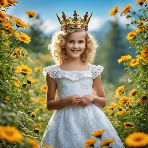 sunflower lace background,girl in flowers,yellow crown amazon,crown daisy,spring crown,princess crown,flower girl,woodland sunflower,little girl fairy,calendula,little princess,calenduleae,child fairy,children's fairy tale,yellow calendula flower,heart with crown,beautiful girl with flowers,children's background,summer crown,meadow daisy,Photography,General,Realistic