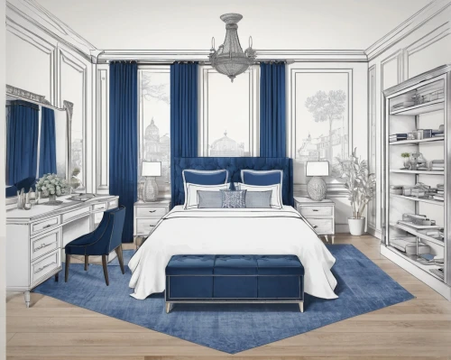 mazarine blue,blue room,bedroom,guest room,majorelle blue,ornate room,danish room,great room,royal blue,blue and white porcelain,canopy bed,blue and white,modern room,sleeping room,cobalt blue,guestroom,bed linen,boy's room picture,search interior solutions,interior decoration,Unique,Design,Blueprint