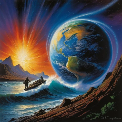 the earth,terraforming,planet eart,blue planet,space art,earth,planet earth,earth in focus,mother earth,waterglobe,planet,fantasy picture,the world,alien planet,end of the world,northern hemisphere,exo-earth,planetary system,earth day,orbiting,Illustration,Realistic Fantasy,Realistic Fantasy 32