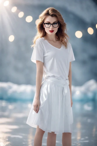 white winter dress,image manipulation,the sea maid,digital compositing,calyx-doctor fish white,girl on a white background,the blonde in the river,white clothing,the girl in nightie,fashion vector,women fashion,photoshop manipulation,photo manipulation,romantic look,girl on the river,white dress,beach background,girl in white dress,photo session in the aquatic studio,with glasses,Photography,Natural