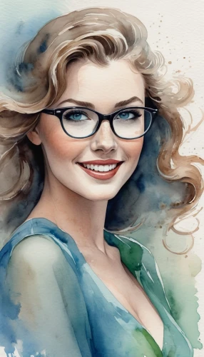 watercolor women accessory,watercolor pin up,reading glasses,photo painting,with glasses,illustrator,portrait background,fashion vector,custom portrait,fashion illustration,watercolor painting,spectacles,watercolor pencils,lace round frames,caricaturist,librarian,glasses,silver framed glasses,elsa,painting technique,Illustration,Paper based,Paper Based 25
