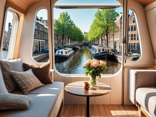 houseboat,amsterdam,the netherlands,netherlands,canals,luxury yacht,canal tunnel,boat landscape,dutch,netherlands-belgium,taxi boat,luxury real estate,dutch smoushond,grand canal,luxury,delft,floating on the river,river view,luxury property,boat ride,Photography,General,Realistic