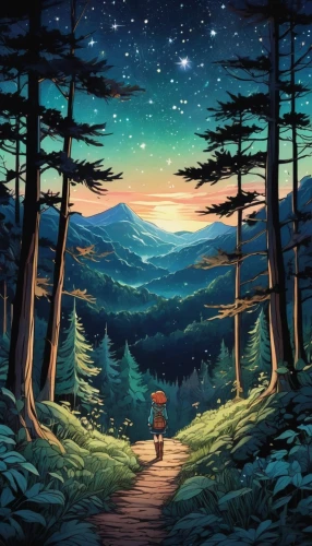 cartoon video game background,forest of dreams,studio ghibli,forest background,pines,wander,background image,wilderness,landscape background,forest landscape,cartoon forest,free wilderness,star wood,adventure game,forest path,forest road,forest,children's background,forest walk,journey,Conceptual Art,Daily,Daily 34