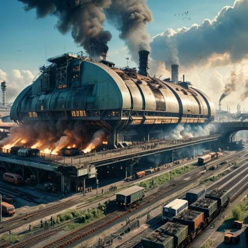 refinery,industrial landscape,industries,tank cars,steel mill,industrial smoke,heavy water factory,chemical plant,steam,petrochemical,panamax,industrial plant,steam locomotives,petrochemicals,factories,steam power,industrial tubes,steam icon,factory ship,district 9,Photography,General,Realistic