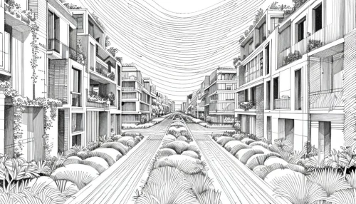 mono-line line art,mono line art,panoramical,parallel worlds,virtual landscape,parallel world,morning illusion,sci fiction illustration,passage,shirakami-sanchi,line-art,escher,pen drawing,neural pathways,post-apocalyptic landscape,virtual world,metropolis,optical ilusion,neural network,office line art,Design Sketch,Design Sketch,Fine Line Art