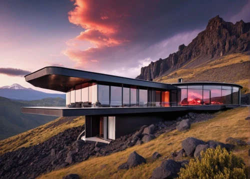 house in mountains,house in the mountains,dunes house,futuristic architecture,modern architecture,cubic house,mountain hut,the cabin in the mountains,swiss house,modern house,mountain huts,beautiful home,futuristic landscape,mountainside,alpine style,arhitecture,alpine restaurant,mountain station,alpine hut,futuristic art museum,Photography,General,Realistic