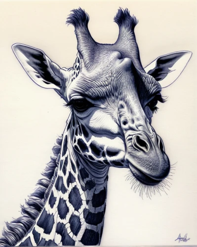 giraffidae,giraffe,whimsical animals,animal portrait,giraffe head,two giraffes,anthropomorphized animals,straw animal,giraffes,line art animals,southern square-lipped rhinoceros,geometrical animal,giraffe plush toy,pere davids deer,zebra,pencil art,fauna,colored pencil,line art animal,diamond zebra,Illustration,Black and White,Black and White 06