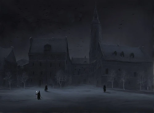 haunted cathedral,gothic church,dark gothic mood,the black church,black church,ghost castle,gothic architecture,blood church,gothic,castle of the corvin,hamelin,nidaros cathedral,witch house,night scene,gothic style,black city,haunted castle,cathedral,fredric church,witch's house,Conceptual Art,Fantasy,Fantasy 34