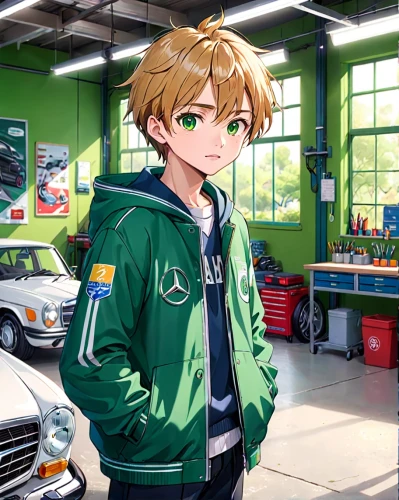 darjeeling,auto repair shop,car mechanic,auto mechanic,automobile repair shop,green jacket,auto repair,e-gas station,everett,car repair,mechanic,subaru,green tangerine,green background,mg sa,car care,slk,car salon,anime boy,anime japanese clothing,Anime,Anime,General