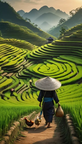 rice fields,rice terrace,rice field,the rice field,ricefield,rice paddies,vietnam,rice terraces,paddy field,vietnam's,rice cultivation,ha giang,vietnam vnd,viet nam,paddy harvest,vegetables landscape,yamada's rice fields,terraced,southeast asia,green landscape,Conceptual Art,Fantasy,Fantasy 03