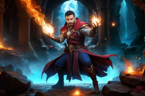 dodge warlock,dane axe,magus,game illustration,vidraru,massively multiplayer online role-playing game,thorin,collectible card game,fire master,mage,magic grimoire,vax figure,magician,cg artwork,fire background,fantasy picture,undead warlock,debt spell,dracula,bard