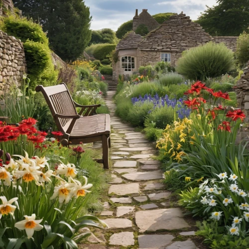 cottage garden,english garden,flower borders,summer border,garden bench,country cottage,stone garden,flower garden,flower border,floral border,flower bed,daylilies,flower meadow,perennial plants,garden flowers,home landscape,the garden,vegetables landscape,gardens,wildflower meadow,Photography,General,Realistic