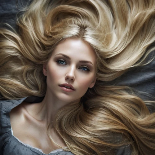 blonde woman,blond girl,long blonde hair,artificial hair integrations,blonde girl,blond hair,woman laying down,cool blonde,mystical portrait of a girl,golden haired,hair iron,burning hair,rapunzel,smooth hair,portrait photography,fluttering hair,management of hair loss,retouching,romantic portrait,young woman,Conceptual Art,Fantasy,Fantasy 11