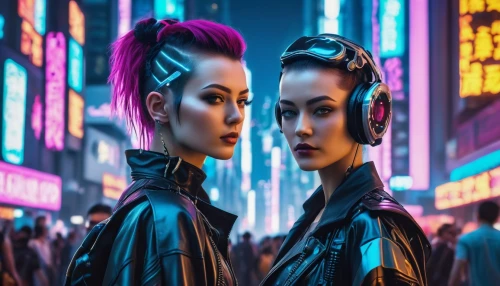 cyberpunk,streampunk,dystopian,cyber,matrix,harajuku,futuristic,neon human resources,dystopia,asian vision,cyber glasses,digiart,cyberspace,parallel,neon body painting,avatar,japanese icons,neon arrows,hk,duo,Photography,General,Realistic