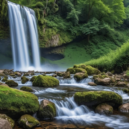 green waterfall,waterfalls,wasserfall,a small waterfall,brown waterfall,flowing water,water fall,water falls,cascading,water flow,waterfall,water flowing,green trees with water,mountain stream,falls,mountain spring,aaa,bridal veil fall,japan landscape,cascades,Photography,General,Realistic