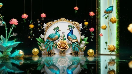 iranian nowruz,nowruz,lily of the nile,persian new year's table,water lotus,ornamental fish,novruz,shashed glass,spring festival,easter decoration,chrysanthemum exhibition,luminous garland,stage design,glass decorations,taiwanese opera,decorative fountains,lotus pond,easter décor,peking opera,3d fantasy