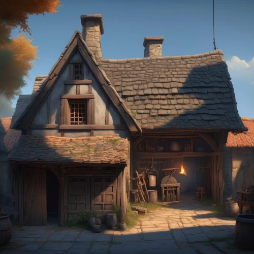 tavern,crooked house,half-timbered house,traditional house,country cottage,witch's house,wooden house,thatched cottage,pub,knight village,crispy house,wine tavern,ancient house,farmstead,wooden houses,medieval town,medieval street,little house,farmhouse,blackhouse,Conceptual Art,Fantasy,Fantasy 01