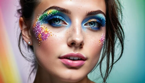 neon makeup,women's cosmetics,cosmetics,make-up,eyes makeup,glitter powder,makeup artist,make up,expocosmetics,airbrushed,multicolor faces,image manipulation,retouching,photoshop manipulation,beauty shows,colorful foil background,cosmetic products,pop art colors,makeup,rainbow background,Photography,General,Natural