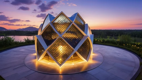 glass pyramid,futuristic architecture,lotus temple,mirror house,sacred geometry,modern architecture,the eternal flame,cubic house,landscape lighting,glass facade,kaleidoscope website,british columbia,futuristic art museum,russian pyramid,cube house,canada cad,sun dial,solar cell base,flower of life,christ chapel,Photography,General,Realistic