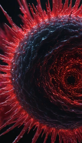 virus,blood cell,vortex,supernova,mitochondrion,spiral nebula,red matrix,mandelbulb,corona virus,cnidarian,eye,coral swirl,red anemone,peacock eye,red blood cell,symbiotic,ringed-worm,mutation,biological,abstract eye,Photography,Artistic Photography,Artistic Photography 11