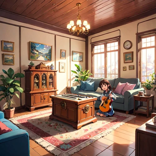 playing room,livingroom,living room,study room,sitting room,great room,dandelion hall,studio ghibli,violet evergarden,ornate room,japanese-style room,piano lesson,modern room,pianist,billiard room,piano,apartment,boy's room picture,the little girl's room,beautiful home,Anime,Anime,Traditional