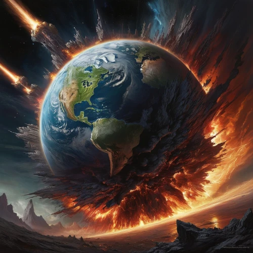burning earth,end of the world,scorched earth,the end of the world,fire planet,doomsday,apocalypse,the earth,armageddon,exo-earth,meteorite impact,terraforming,earth,apocalyptic,nature's wrath,world digital painting,planet earth,global warming,earth in focus,earth quake,Conceptual Art,Fantasy,Fantasy 13