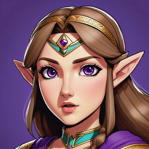 violet head elf,mara,custom portrait,twitch icon,lokportrait,elf,fantasy portrait,elza,sultana,elven,malva,venera,portrait background,wood elf,dulzaina,edit icon,jaya,tara,mezzelune,aurora,Illustration,American Style,American Style 01