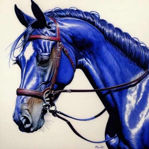 painted horse,draft horse,bridle,arabian horse,colorful horse,equine,racehorse,horse harness,colored pencil,coloured pencils,colour pencils,standardbred,portrait animal horse,belgian horse,oil painting on canvas,shire horse,horse tack,horse,blue ribbon,dressage,Illustration,Japanese style,Japanese Style 18