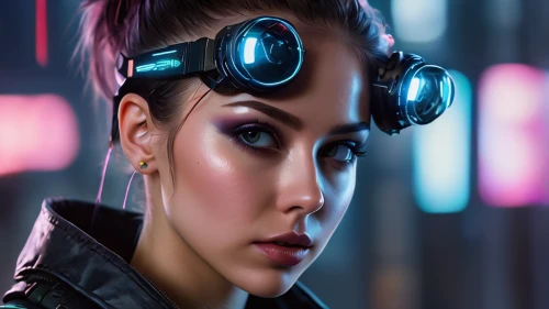cyberpunk,cyber glasses,cyber,cyborg,operator,futuristic,tracer,headset,wireless headset,neon human resources,ai,scifi,cosmetic,cybernetics,vector girl,retro girl,neon makeup,visual effect lighting,headset profile,retro woman,Photography,General,Natural