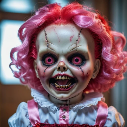 killer doll,scary clown,horror clown,doll's facial features,it,creepy clown,doll head,doll's head,doll face,female doll,redhead doll,doll looking in mirror,raggedy ann,voo doo doll,scary woman,child's play,halloween 2019,halloween2019,halloween and horror,clown,Photography,General,Realistic