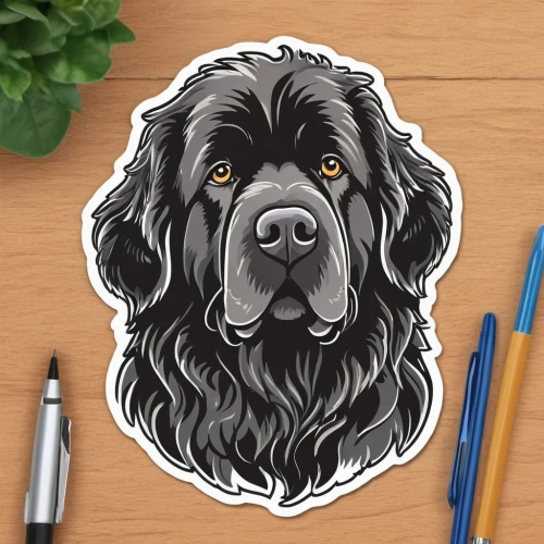 flat-coated retriever,dog illustration,field spaniel,boykin spaniel,sussex spaniel,black russian terrier,tibetan terrier,dog drawing,giant schnauzer,labradoodle,gordon setter,vector illustration,bearded collie,german longhaired pointer,curly coated retriever,portuguese water dog,briard,blue picardy spaniel,spinone italiano,german wirehaired pointer,Unique,Design,Sticker