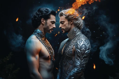 fire and water,fantasy picture,smouldering torches,dragon fire,photomanipulation,fire heart,photo manipulation,fire background,forbidden love,hot love,greek mythology,fire dance,fantasy art,embers,confrontation,ashes,heaven and hell,lake of fire,fire-eater,fantasy portrait