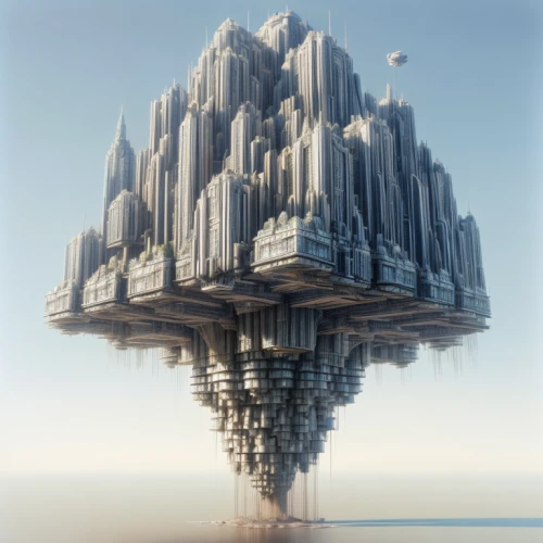 skycraper,mushroom island,mandelbulb,tower of babel,cloud mountain,fractal environment,futuristic landscape,cube stilt houses,skyscraper,sky space concept,futuristic architecture,cloud mushroom,the skyscraper,floating island,fractalius,sci fiction illustration,cloud towers,sky apartment,fractals art,vertical chess