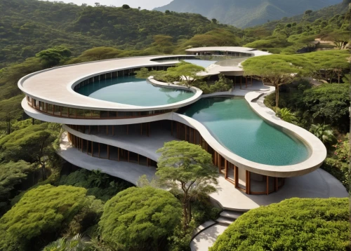 infinity swimming pool,futuristic architecture,luxury property,chinese architecture,eco hotel,asian architecture,dunes house,tropical house,japanese architecture,floating island,modern architecture,feng shui golf course,pool house,roof landscape,holiday villa,luxury home,archidaily,holiday complex,zen garden,luxury hotel,Photography,General,Realistic