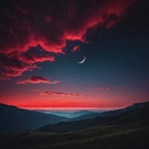 red sky,mountain sunrise,moonrise,alpine sunset,moon and star background,before the dawn,pink dawn,night sky,red sky at morning,blood moon,the night sky,before dawn,landscape red,twilight,dusk,nightsky,fire in the mountains,haleakala,landscape photography,twiliight,Photography,Documentary Photography,Documentary Photography 14