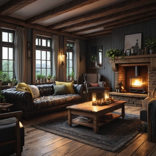 wooden beams,fireplace,fireplaces,fire place,livingroom,living room,sitting room,loft,chalet,wooden windows,rustic,scandinavian style,log home,log cabin,wooden floor,warm and cozy,wooden planks,country cottage,the cabin in the mountains,log fire,Photography,General,Realistic